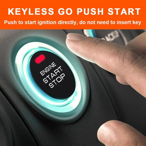 Keyless Entry Security Alarm System With Remote Engine Starter And Push To Start Ignition Kit 3 In 1 Car Alarm button