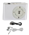 Two Pack Portable Clip On MP3 Players With Aluminum Alloy Bodies, Mini Digital Music Players with earphones and USB cable