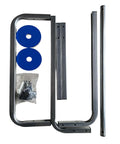 Vertical Bubble Wrap Roll Dispenser Heavy Duty Film Packing Station Foldable Cushion Holder parts including steel frame and blue discs.
