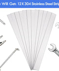 12-piece 304 Stainless Steel Shim Stock Set 12 Inch Length, 1 Inch Width, 0.024 Inch Thick Metal Strips for DIY projects