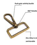 Heavy Duty 15 Piece Bronze Hardware Kit For Bags featuring a push gate activity buckle with 360° rotation, made of sturdy zinc alloy.