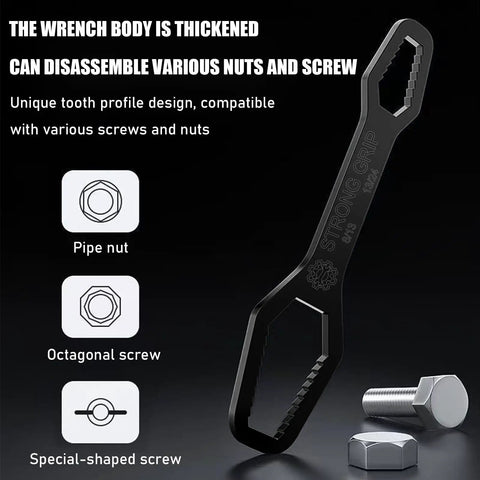 Two Pack Multi Functional Adjustable Wrench 6 Inch Universal Gear Style Self Adjusting Spanner with bolt and nut