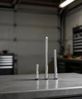 Pro Grade Chrome Vanadium Socket Extension Set With One Quarter Inch, Three Eighths Inch And One Half Inch Wobble Extensions on table