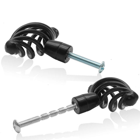 Oval Birdcage Cabinet Knobs Set, 12 Pack Iron Drawer Pulls In Flat Black Finish, shown with included screws and mounting hardware