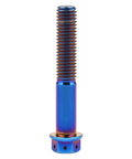 Titanium Flange Hex Head Bolt M10x60mm Pitch 1.25mm Burnt Blue Grade 5 6AL4V Titanium Alloy Pack Of 4 Heavy Duty Screws