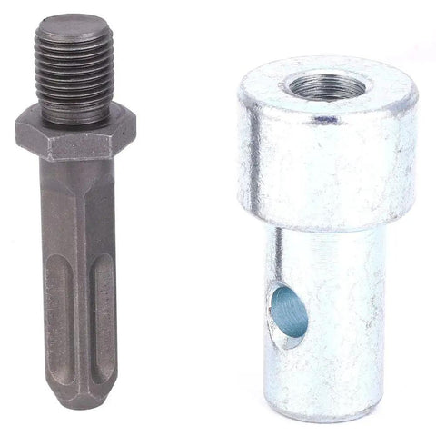 Three Quarters Inch Ground Auger Drill Adapter For Impact Driver With Round Shank And Keyless Chuck, metal parts view