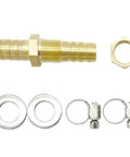 Brass Five Sixteenth Inch Hose Barb Bulkhead Fitting Thru Bulk Straight Adapter with clamps and hex nut