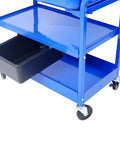 No-Nonsense Heavy Duty 20 Gallon Portable Parts Washer With Big Wheel Casters And Blazing 325 Gph Pump, Powder Coated Steel shop sink with storage bin.