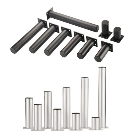 Aluminum Adjustable Furniture Legs 4 Pack, Heavy Duty TV Stand Cabinet Feet, multiple sizes in black and silver