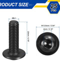 Flanged Button Head Socket Cap Screws Set M6 1x20mm 304 Stainless Steel Black Oxide Finish Allen Drive Bolts size dimensions