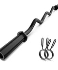 Heavy Duty Chrome Curl Barbell Bar 2 Inch 47 Inch For Weight Lifting Home Gym Strength Training With Spring Collars