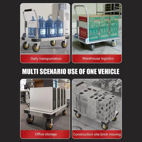 Heavy Duty Folding Cart With Wheels And Handle For Easy Haul And No Sweat Transport Durable Platform Cart Built To Last 90 By 60 Cm Portable Flatbed Cart For Moving Goods And Equipment No Fuss Heavy Lifting used for various tasks