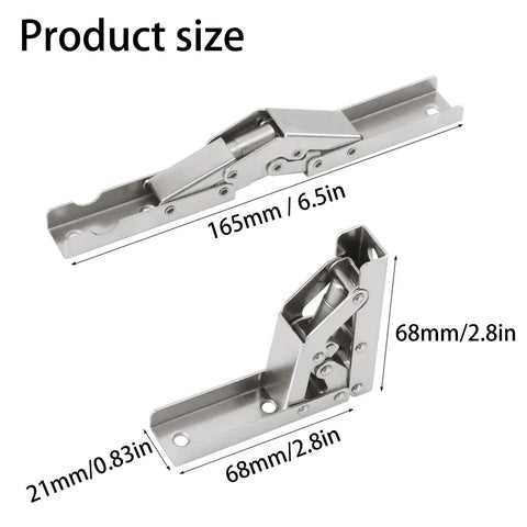 Rock Solid Nickel Plated Hidden Hinges For Cabinet Doors And Shelves Built Tough As Nails With Smooth Swing Operation Easy No Drill Install Heavy Duty Furniture Hardware 10 Pack size dimensions displayed.