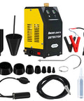 Hella Fast Automotive Smoke Leak Detector With Slick Built In Air Pump Pumps Out Heavy Vapor Under 10 Seconds For No Fuss Engine Vacuum and Cooling System Diagnostics That Is The Ultimate Shop Workhorse with various accessories.