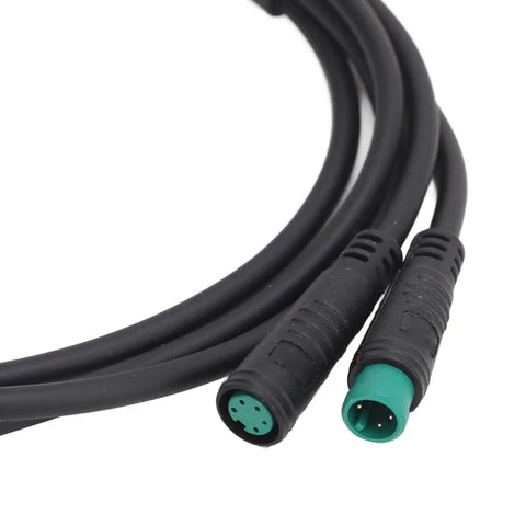 Electric Scooter Motor Cables Waterproof Copper Core Wiring Harness Replacement with green connectors and black cables