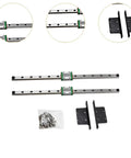 Precision Linear Slide Rail 300mm Chrome Steel Guide System with support brackets, hardware, and smooth gliding components.