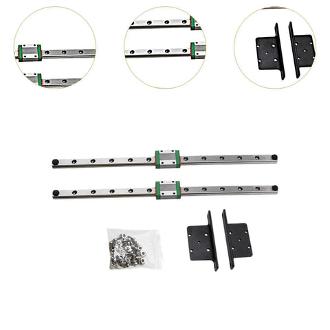 Precision Linear Slide Rail 300mm Chrome Steel Guide System with support brackets, hardware, and smooth gliding components.