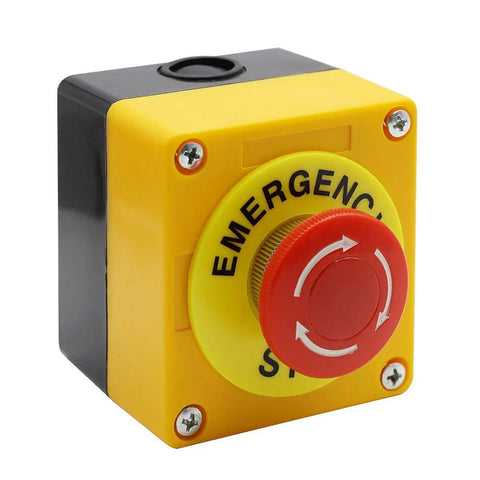 Emergency Stop Push Button Switch 40mm Red Mushroom Cap 660V 10A DPST Momentary 1NO 1NC Electric Control Button for CNC