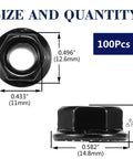 Top Shelf 1/4-20 Serrated Flange Hex Lock Nuts 100 Pack 304 Stainless Steel 18-8 Heavy Duty detailed measurements