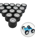 40Pcs Plastic Toy Wheels With 2mm Shafts For DIY RC Cars, Trucks, Robots And Models White Set Includes 20 Shaft Rods