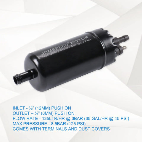 New Universal Inline High Pressure Fuel Pump 12V Gasoline Fuel Injection Replacement Bolt On Top Notch Performance