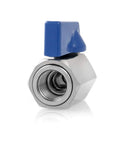 Mini Ball Valve Set Two Pack One Quarter Inch NPT Female To Male Stainless Steel Shutoff Valves 304 Stainless Steel front view