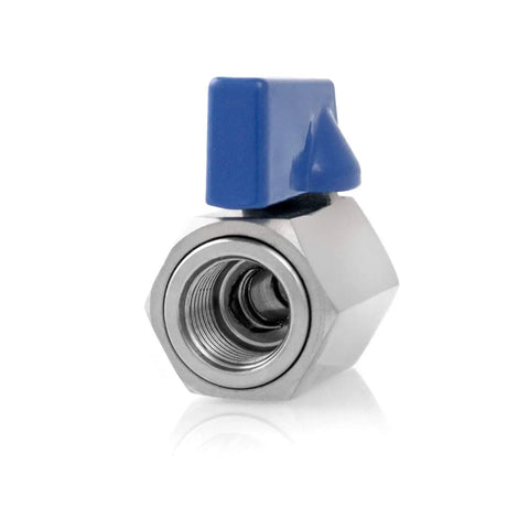 Mini Ball Valve Set Two Pack One Quarter Inch NPT Female To Male Stainless Steel Shutoff Valves 304 Stainless Steel front view