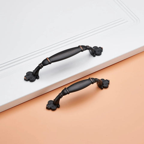 Oil Rubbed Bronze Vintage Cabinet Hardware Pulls 5 Inch 128mm Screw Spacing Set for Kitchen Cupboard Doors Bedroom Dresser 2 Pack