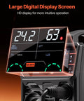 LCD display of Workhorse 250A 5 In One MIG Welder With Pulse Arc Gasless MIG Flux Core MMA And Lift TIG showing settings