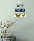 Not An Exit Stick Figure Sign Brushed Silver Small 2 Pack Clear Exit Icon For Quick Recognition In Emergencies Hallways Doors And Storage Areas For Public Buildings And Businesses on wall