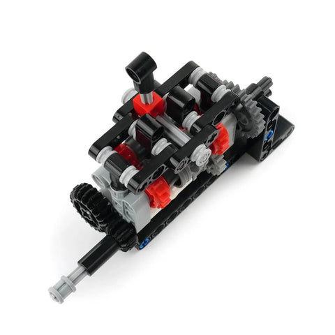 4 Speed Gearbox DIY Transmission Kit For Power Functions Building Blocks MOC Style Brick Set with visible gears and connectors