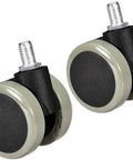 Premium Swivel Caster Wheels Pair Featuring Slick Two Inch Pu Twin Wheels And M10 Threaded Stem Mounting for utility carts.