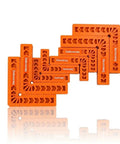 Eight Pack 90 Degree Corner Clamps And Woodworking Positioning Squares Featuring 3 Inch And 4 Inch Sizes in vibrant orange, designed for precise angle assembly.
