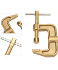 Solid G Shape Ground Welding Earth Clamp Made From Premium Brass showcased with detailed grip and screw mechanism for reliable welding.