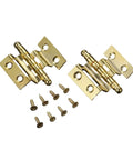 Rotating Concealed Cabinet Hinges Set, Double Fold Hinge 40mm, 8-Hole Gold Finish With Screws shown on white background