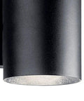 Textured Black LED Outdoor Wall Light With Integrated 3000K LED, Aluminum Wet Location Downlight, Modern Exterior View
