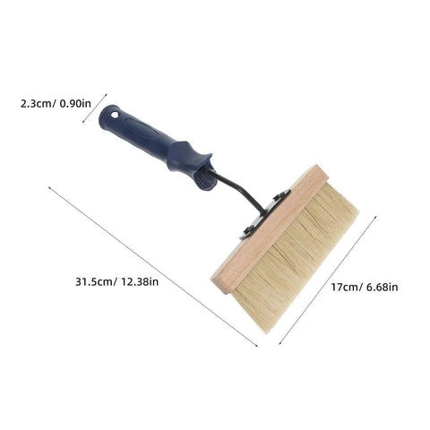Deck Stain Brush For Wood And Trim Textured Flat Brush For Varnish And Oil Paint Pro Grade Heavy Load With No Drips shown with dimensions.