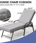 Outdoor Chaise Lounge Cushions Set Of 2 72 Inch Waterproof Fade Resistant And UV Protected Light Gray Cushions For Patio Furniture