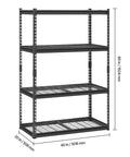 Side view of Beefy 4 Tier Heavy Duty Storage Shelving Unit For Garage Or Workshop 2400 Lbs Total Capacity Adjustable Metal Shelves