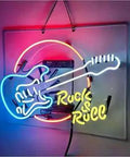 Guitar Neon Sign Real Glass Handcrafted For Beer Bar Pub Wall Display 19x15 Multi Color Neon Wall Art Perfect For Game Room Man Cave