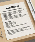 User manual and 12 Inch T Track Kit Aluminum Double Track Set 4 Pack With Mounting Holes For Woodworking on wooden surface