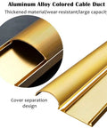 Durable Aluminum Alloy Cable Concealing Cover Kit with cover separation design, gold color, showcasing wire groove management.