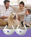 Family sitting with a dog, 2 Pack Child Proof Deadbolt Lock For Doors, Easy One Hand Operation, Universal Size Fits Most Deadbolts.