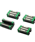 Two Pack HGR15 1000mm Linear Guide Rails With HGH15CA Carriage Blocks CNC Kit components showing bearing blocks.