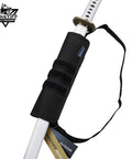 Close-up of 12 Inch Sword Frog Back Scabbard Sheath Made From Black Nylon Tactical Modular Loadout Gear With 30 Inch Adjustable Strap