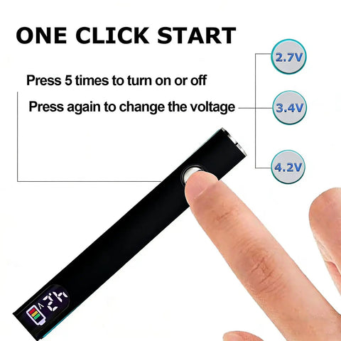Cordless USB C Soldering Pen Cart for Electronics Repair with LED Screen, black design showing button and LCD controls
