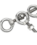 Go To Lifting Eye Bolt Kit In Stainless Steel 304 With M6 M8 M10 M12 M14 M16 Rings Includes Lock Nut Lock Washer And Flat Washer Heavy Duty Metal Screws 70 To 200mm Length For DIY Projects And Pro Jobs, 304 eye bolts