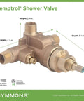 Temptrol Brass Pressure Balancing Shower Valve With Anti Scald Design And Service Stops Rapid Install Bracket For Easy Retrofit Includes Metal Straps And Screws in bronze finish