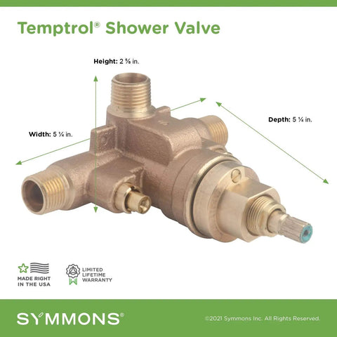 Temptrol Brass Pressure Balancing Shower Valve With Anti Scald Design And Service Stops Rapid Install Bracket For Easy Retrofit Includes Metal Straps And Screws in bronze finish
