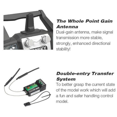 Flysky FS I6X 2.4GHz 10 Channel AFHDS 2A RC Transmitter with FS iA6B Receiver, dual-gain antenna and transfer system